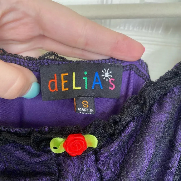DELIA'S DOLLSKILL Wicked For What It's Worth Dress Purple Lace Alt Goth Small - Picture 7 of 10